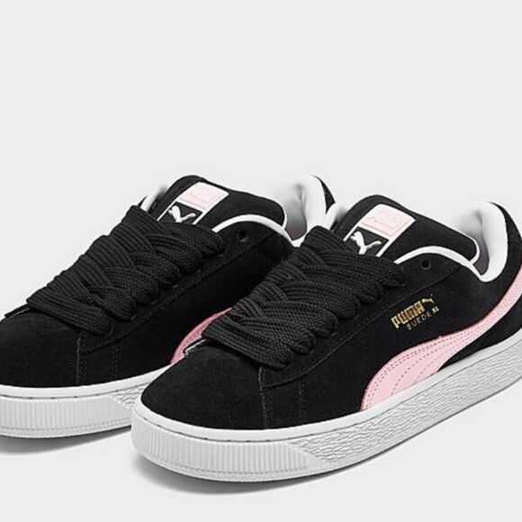 Puma Suede XL Skate Casual Shoe- Pink/ Black - Picture 1 of 11